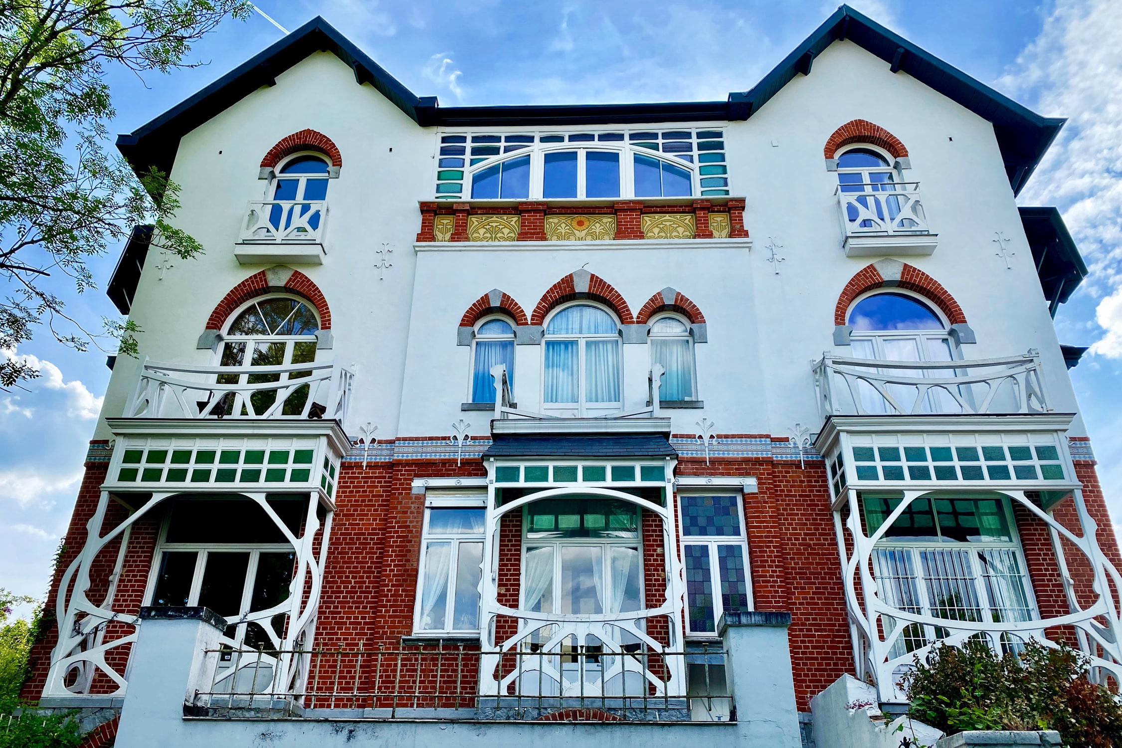 WAT11 Double Art Nouveau house signed Jelly