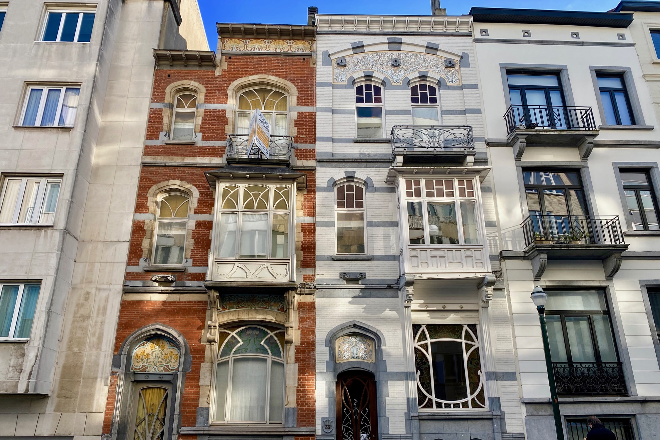 BRU55 Two adjoining houses signed Blerot