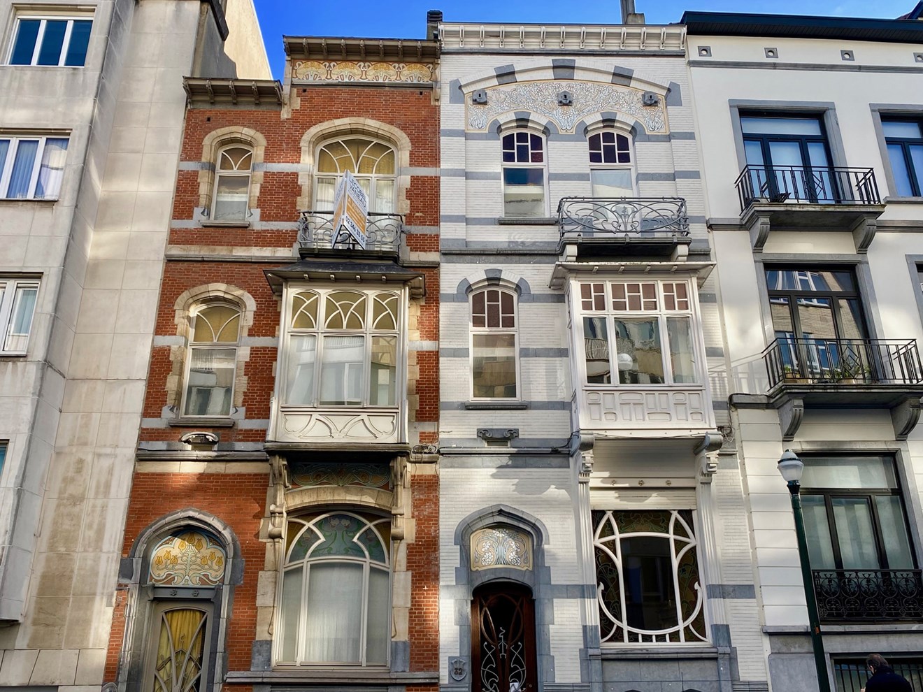 BRU55 Two adjoining houses signed Blerot